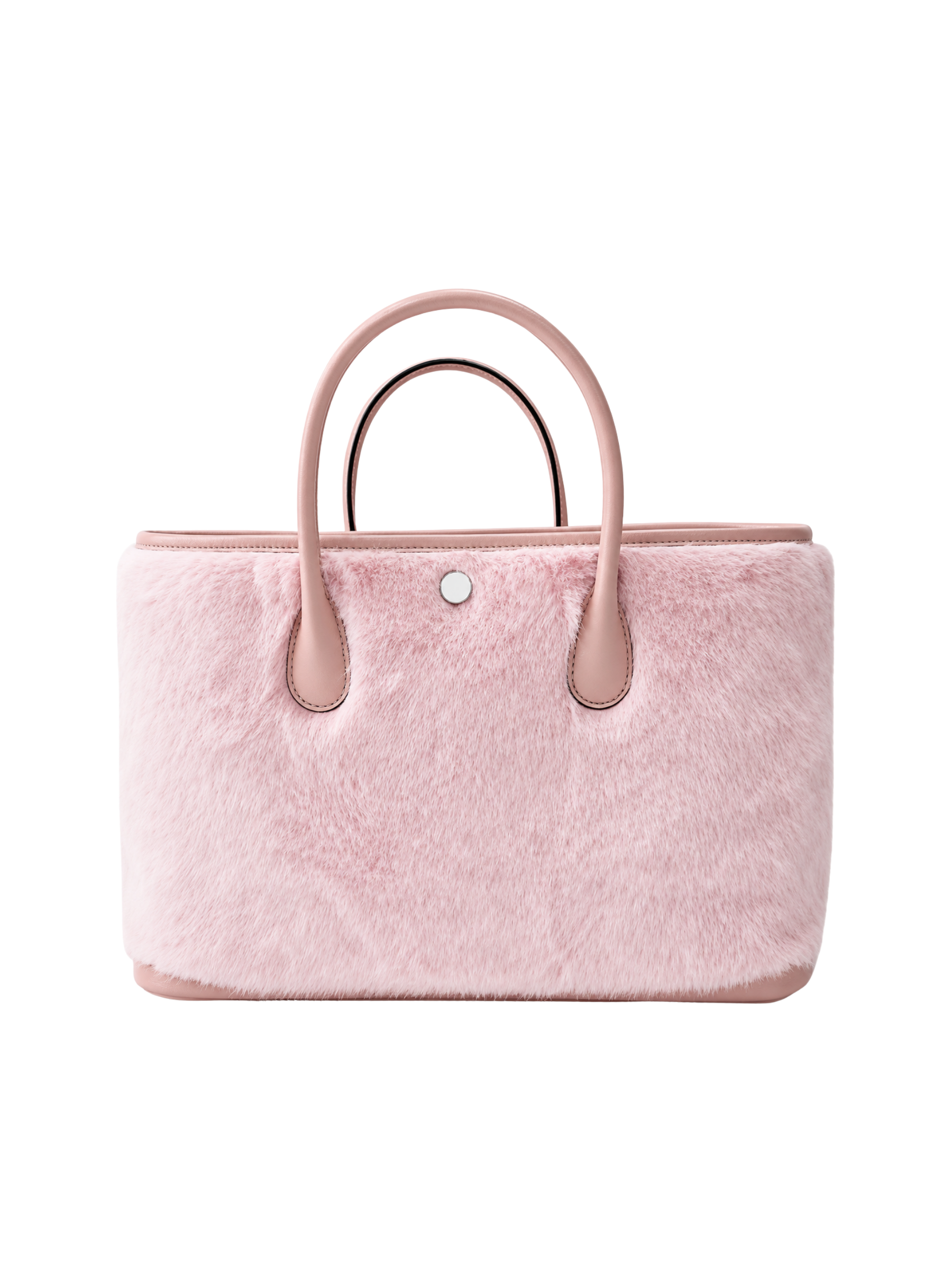 Jellykin Faux Fur Leather Trim Tote Bag