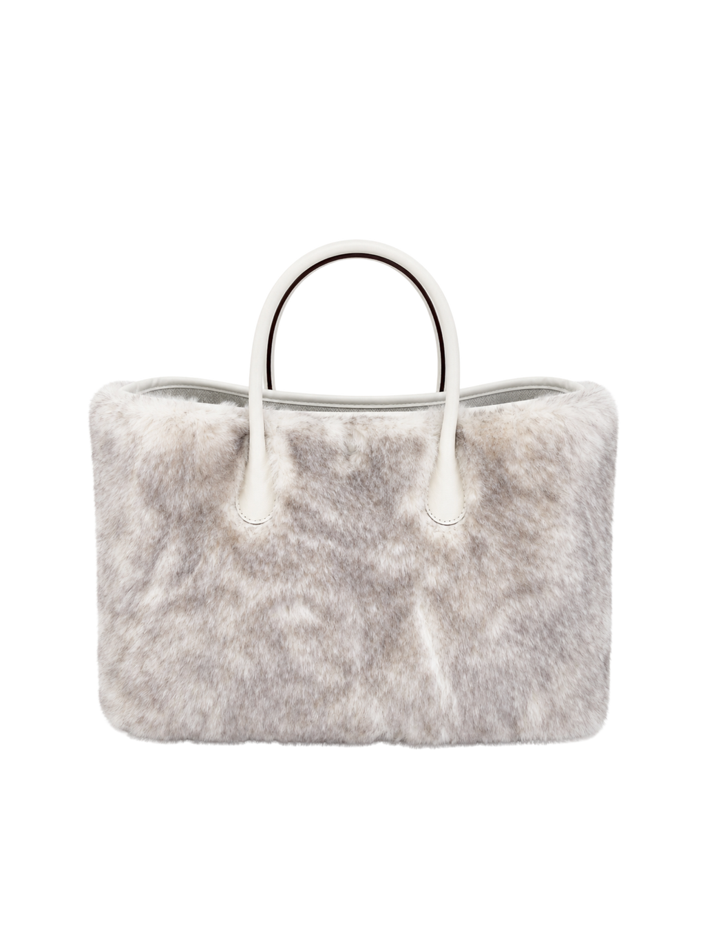 Jellykin Faux Fur Leather Trim Tote Bag