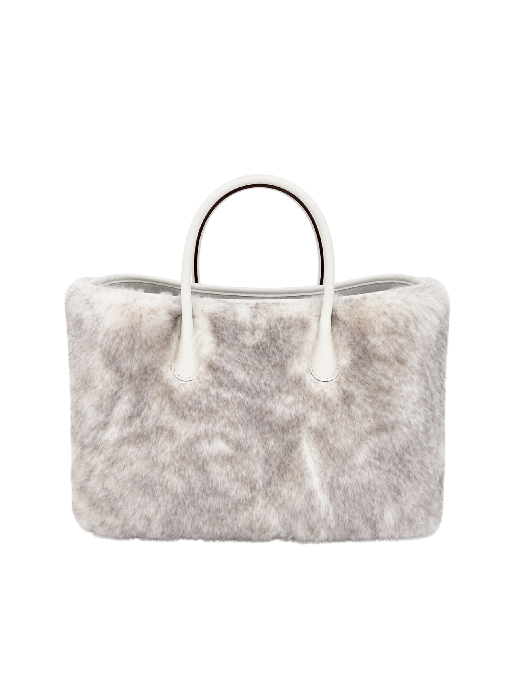 Jellykin Faux Fur Leather Trim Tote Bag
