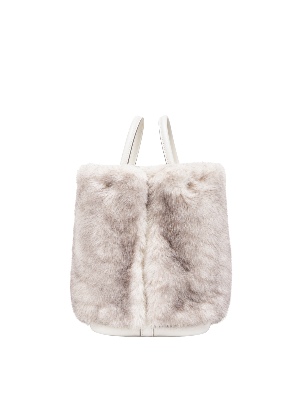 Jellykin Faux Fur Leather Trim Tote Bag