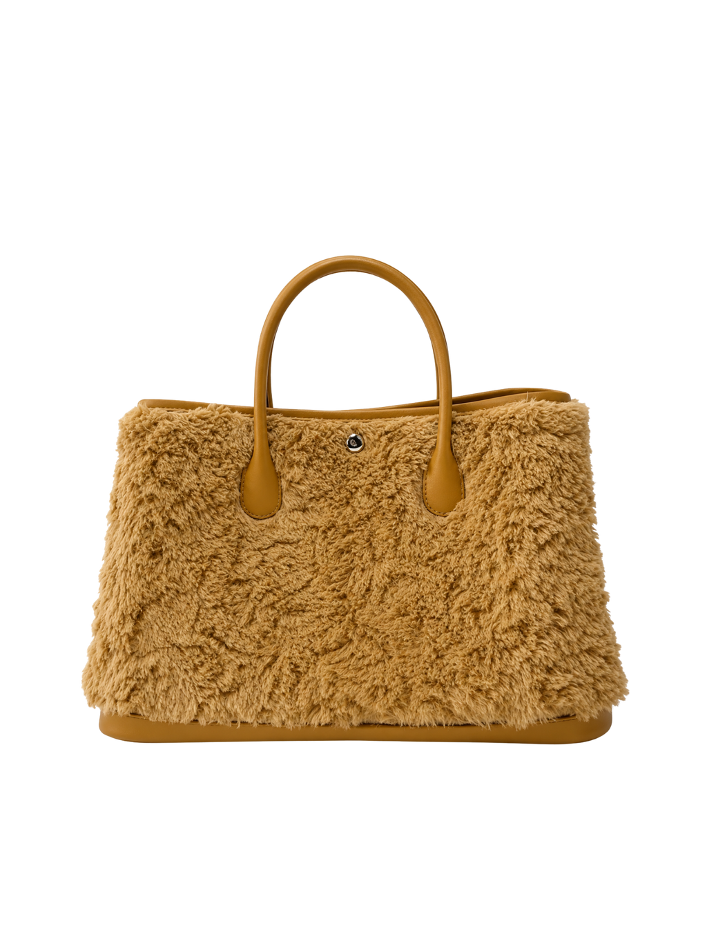 Jellykin Faux Fur Leather Trim Tote Bag