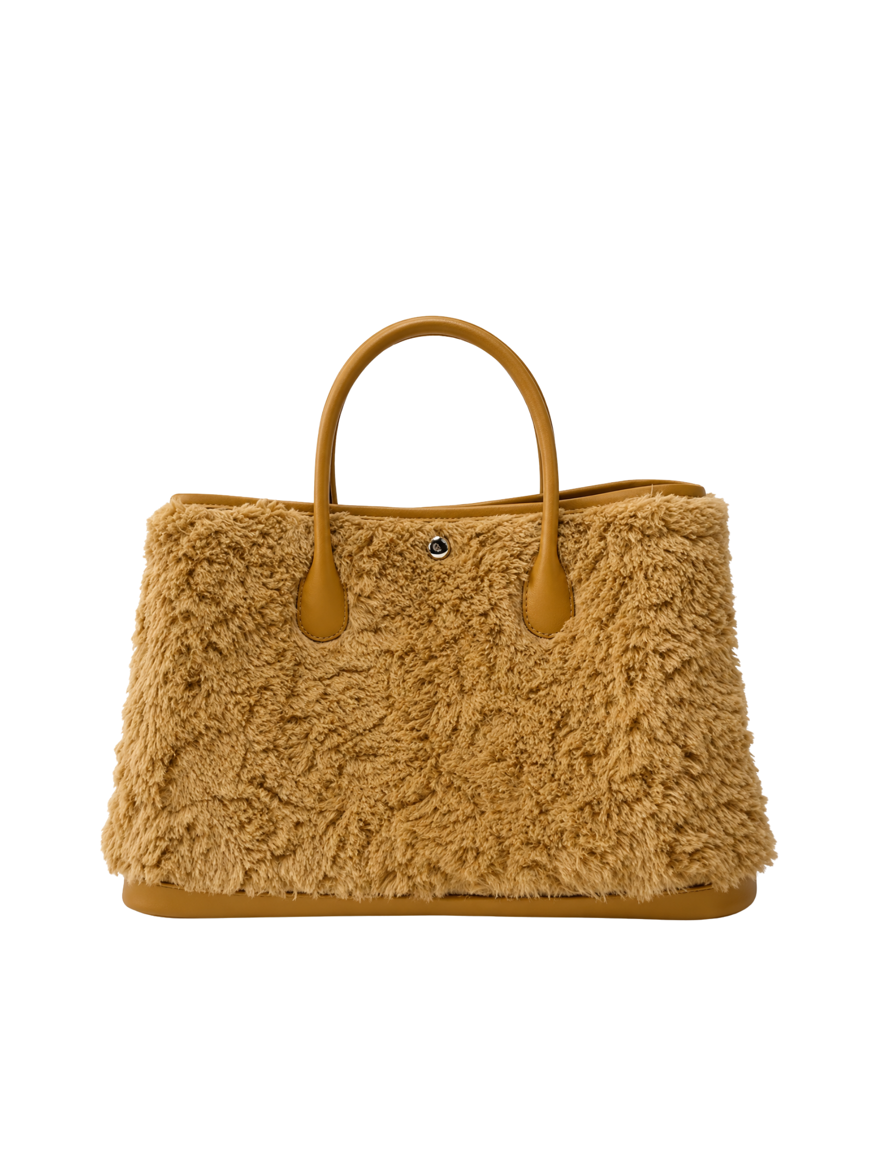 Jellykin Faux Fur Leather Trim Tote Bag