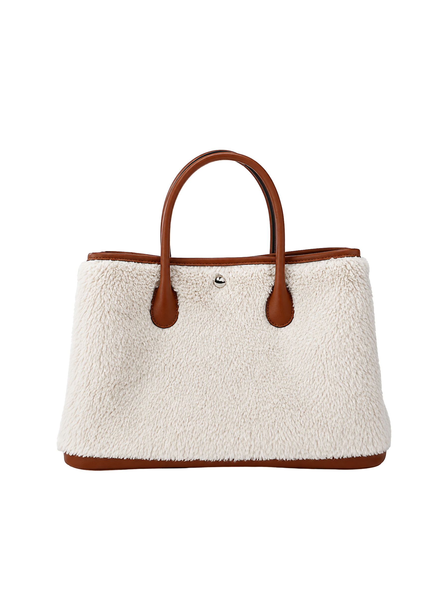 Jellykin Faux Fur Leather Trim Tote Bag