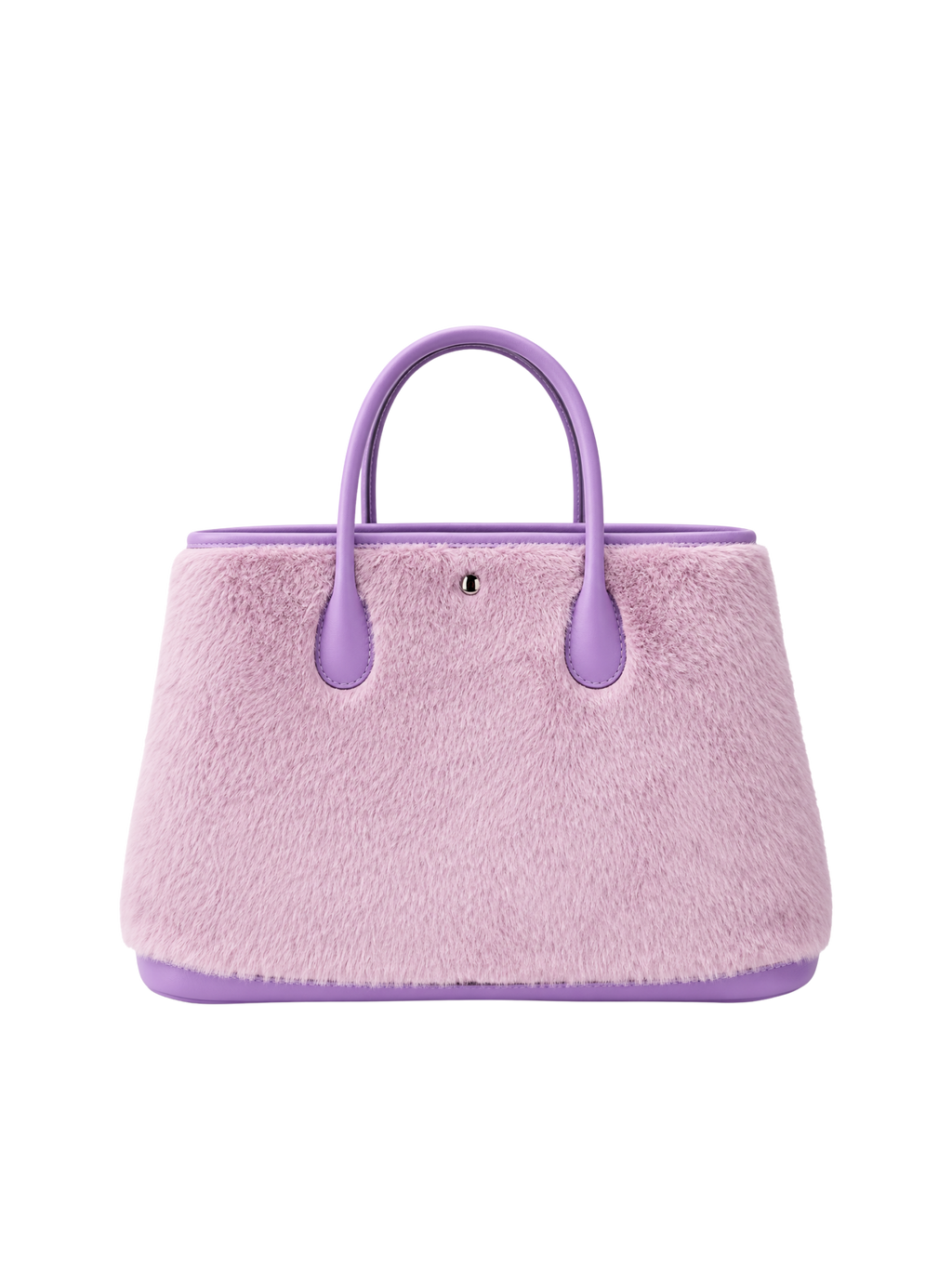 Jellykin Faux Fur Leather Trim Tote Bag