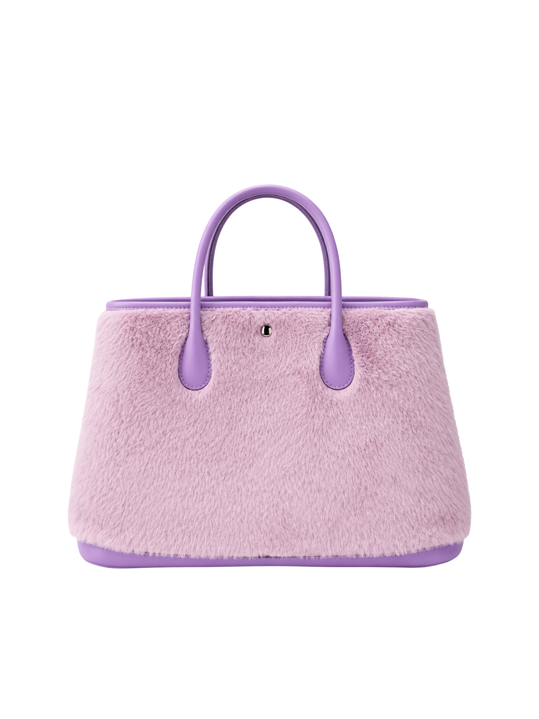 Jellykin Faux Fur Leather Trim Tote Bag