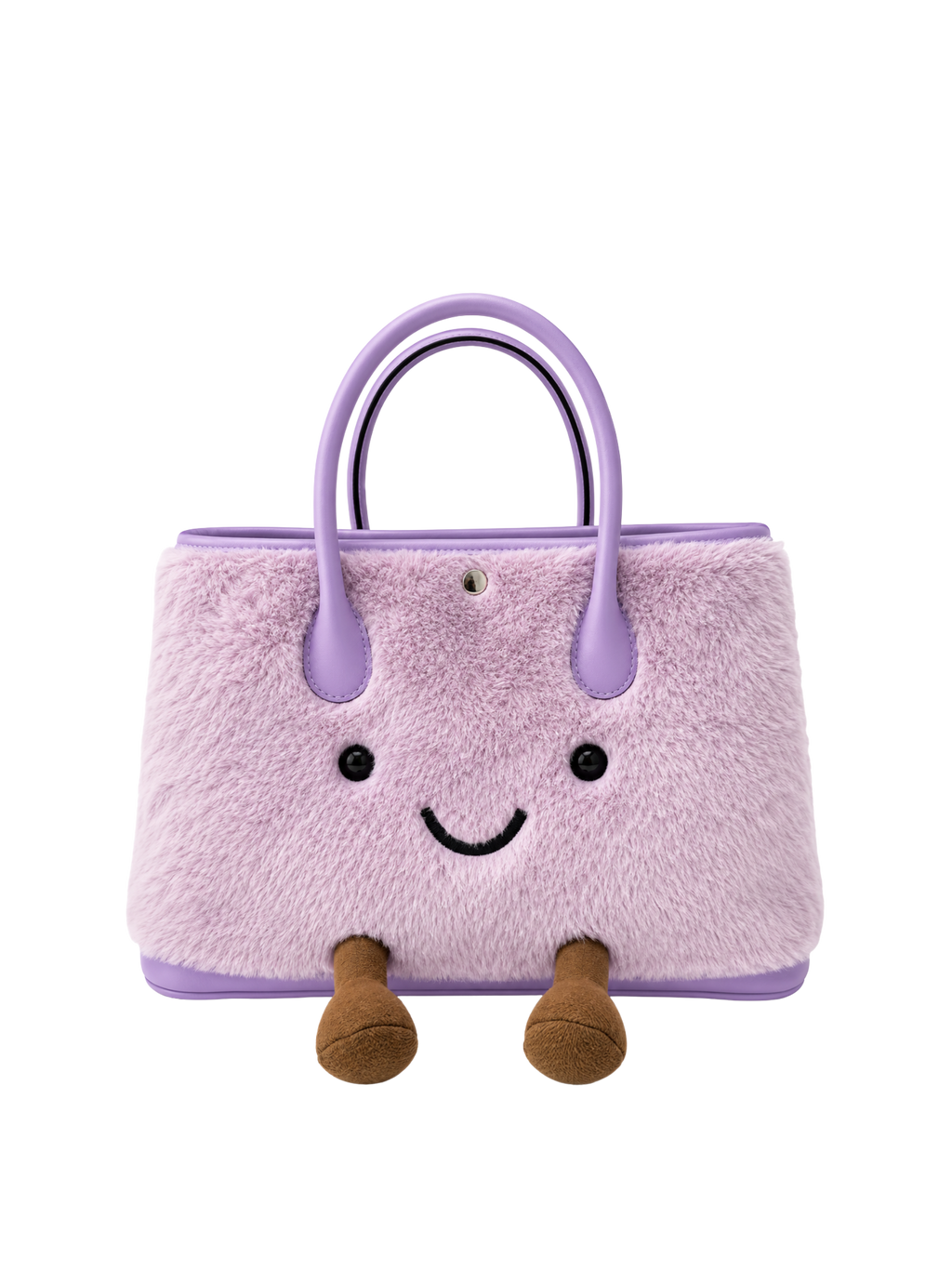 Jellykin Faux Fur Leather Trim Tote Bag