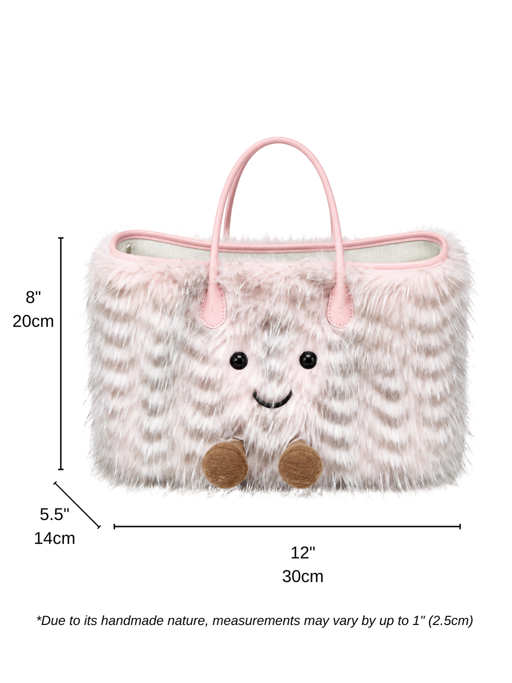 Jellykin Long Faux Fur Leather Trim Tote Bag