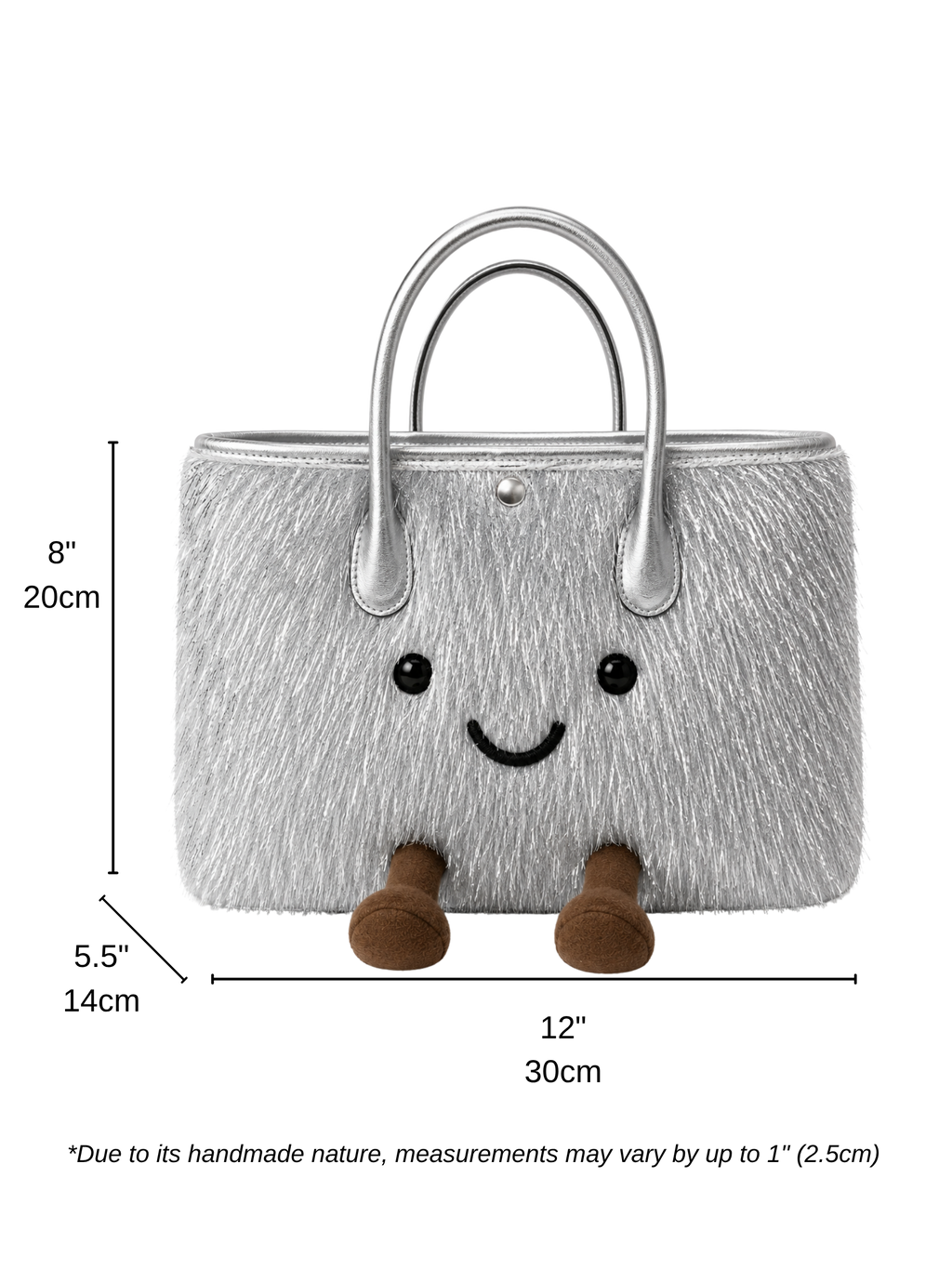 Jellykin Metallic Tinsel Leather Trim Tote Bag
