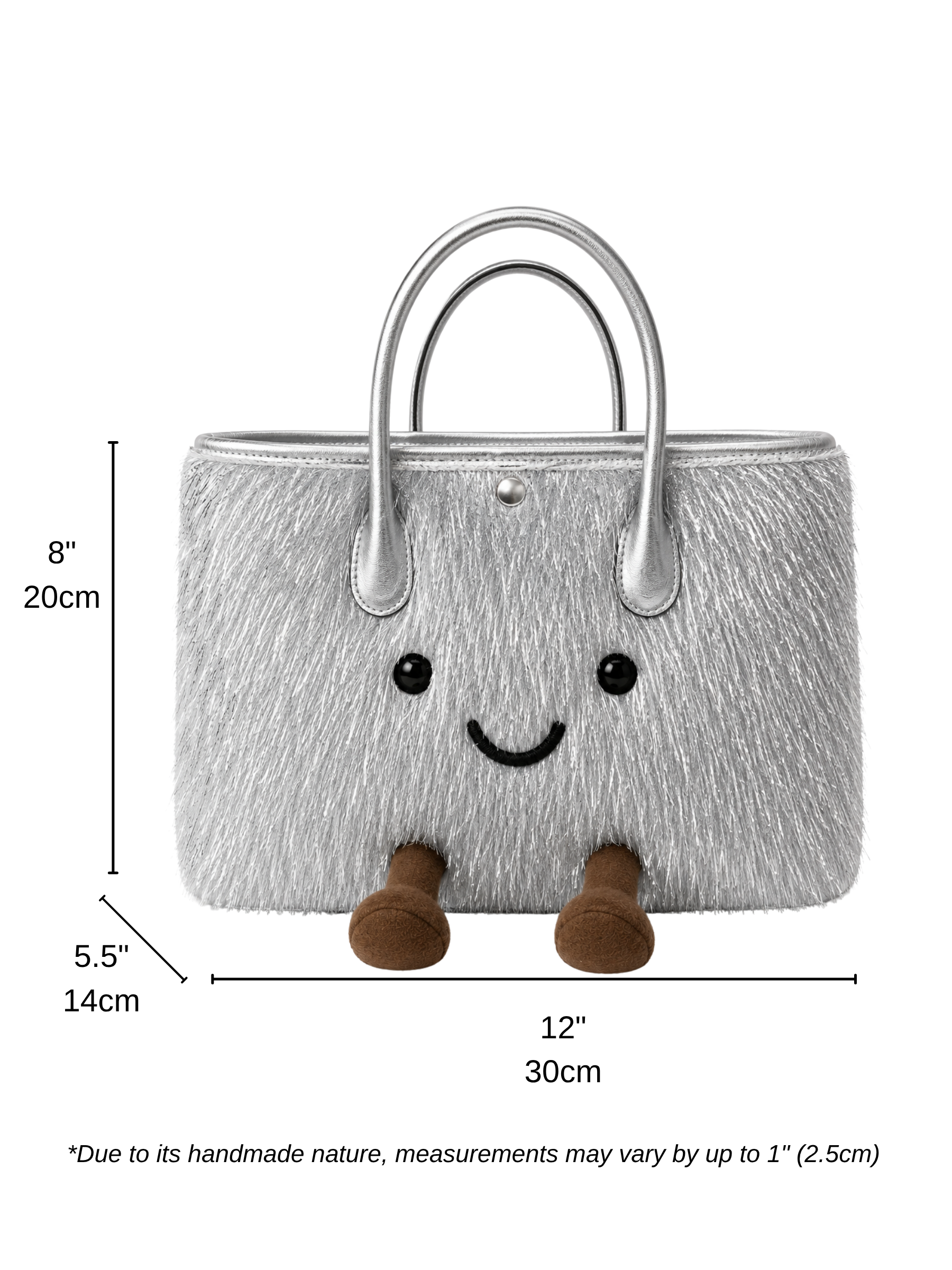 Jellykin Metallic Tinsel Leather Trim Tote Bag