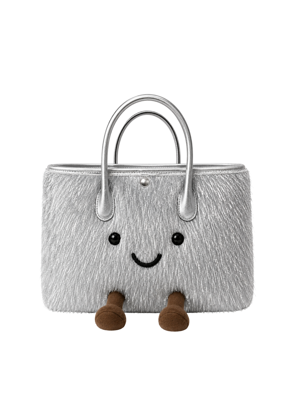 Jellykin Metallic Tinsel Leather Trim Tote Bag