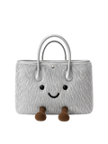 Jellykin Metallic Tinsel Leather Trim Tote Bag