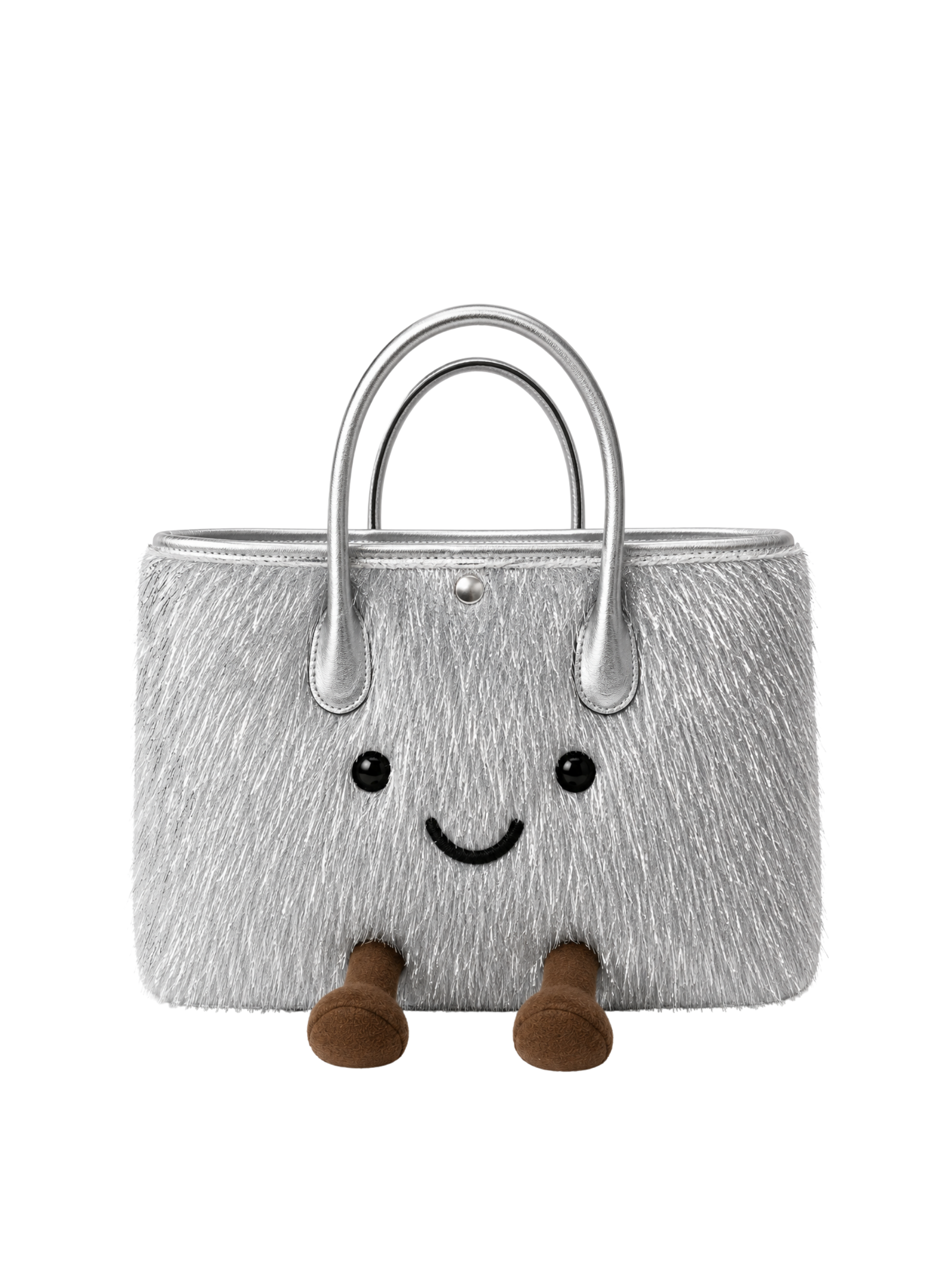Jellykin Metallic Tinsel Leather Trim Tote Bag