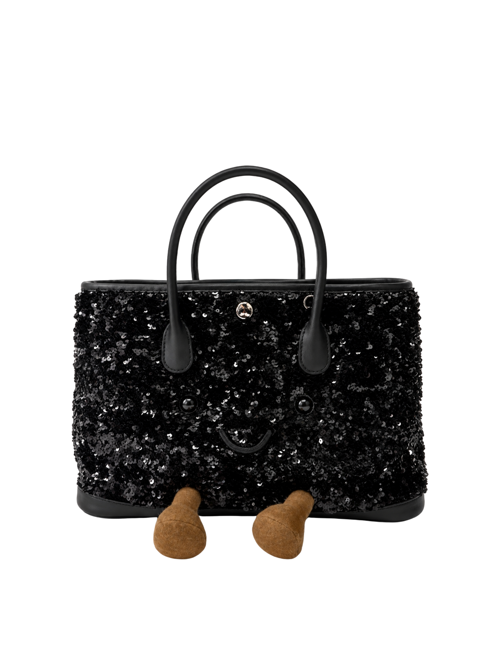 Jellykin Sequin Leather Trim Tote Bag