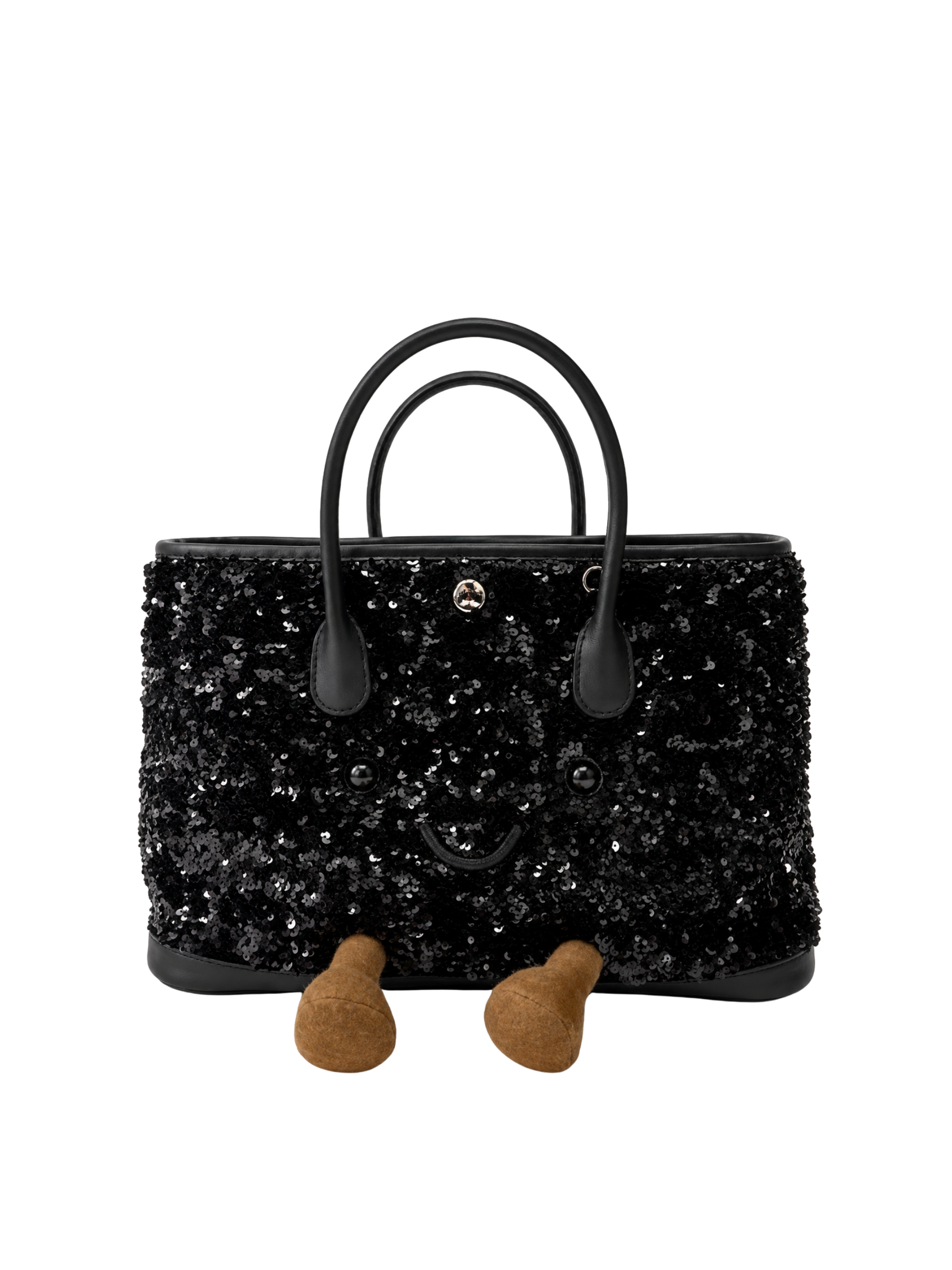 Jellykin Sequin Leather Trim Tote Bag