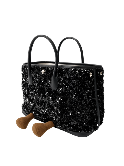 Jellykin Sequin Leather Trim Tote Bag