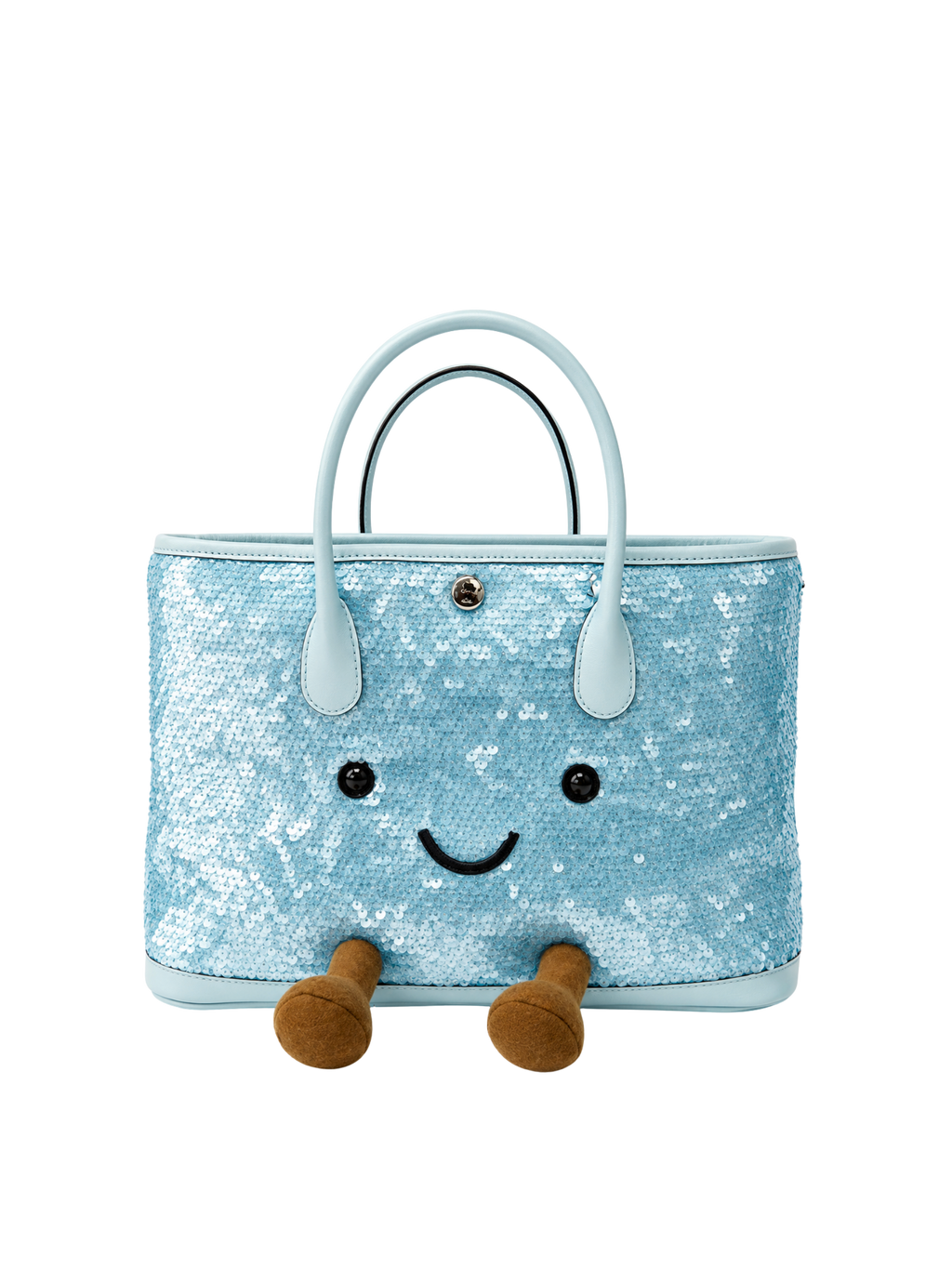 Jellykin Sequin Leather Trim Tote Bag