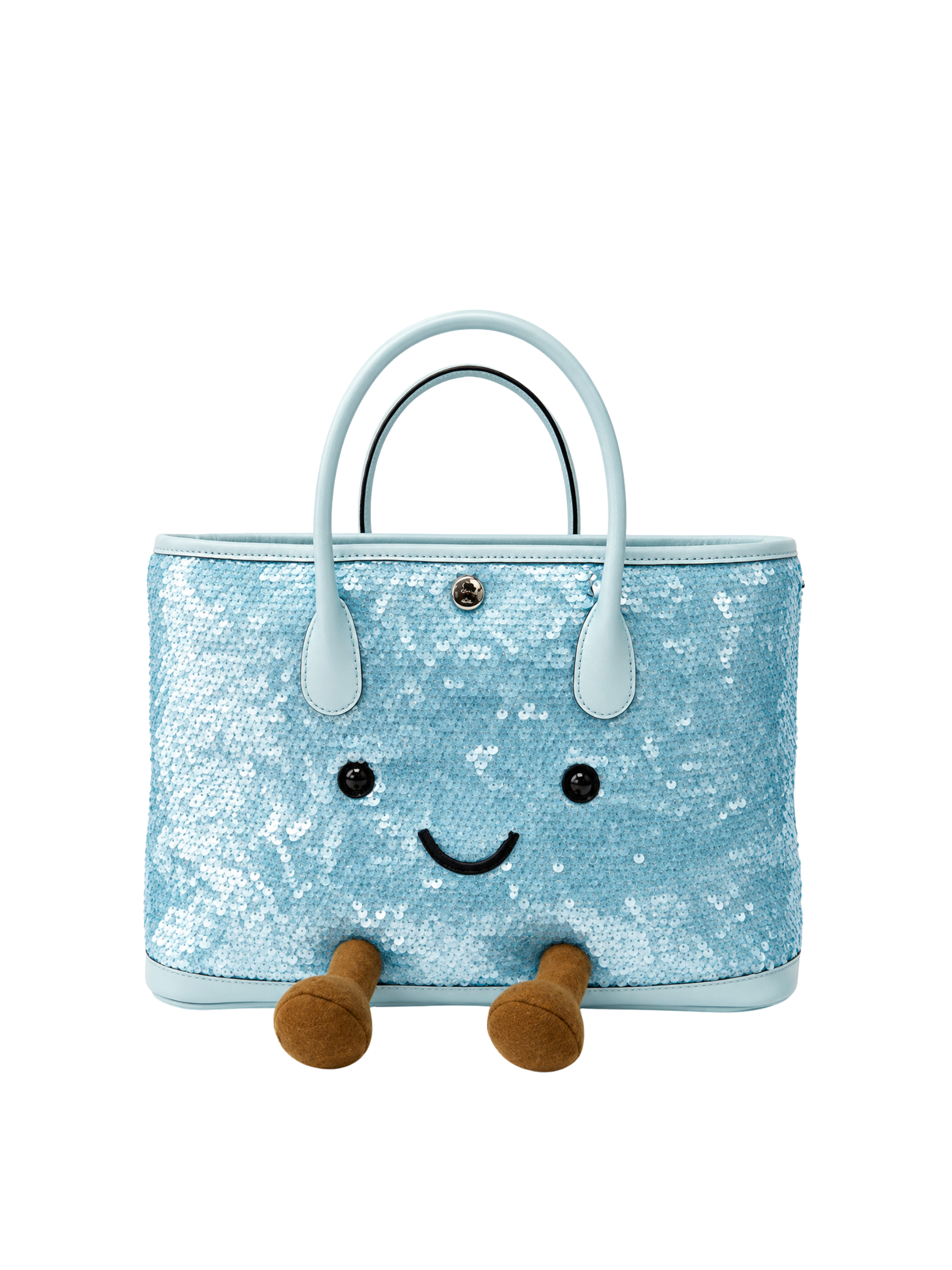 Jellykin Sequin Leather Trim Tote Bag
