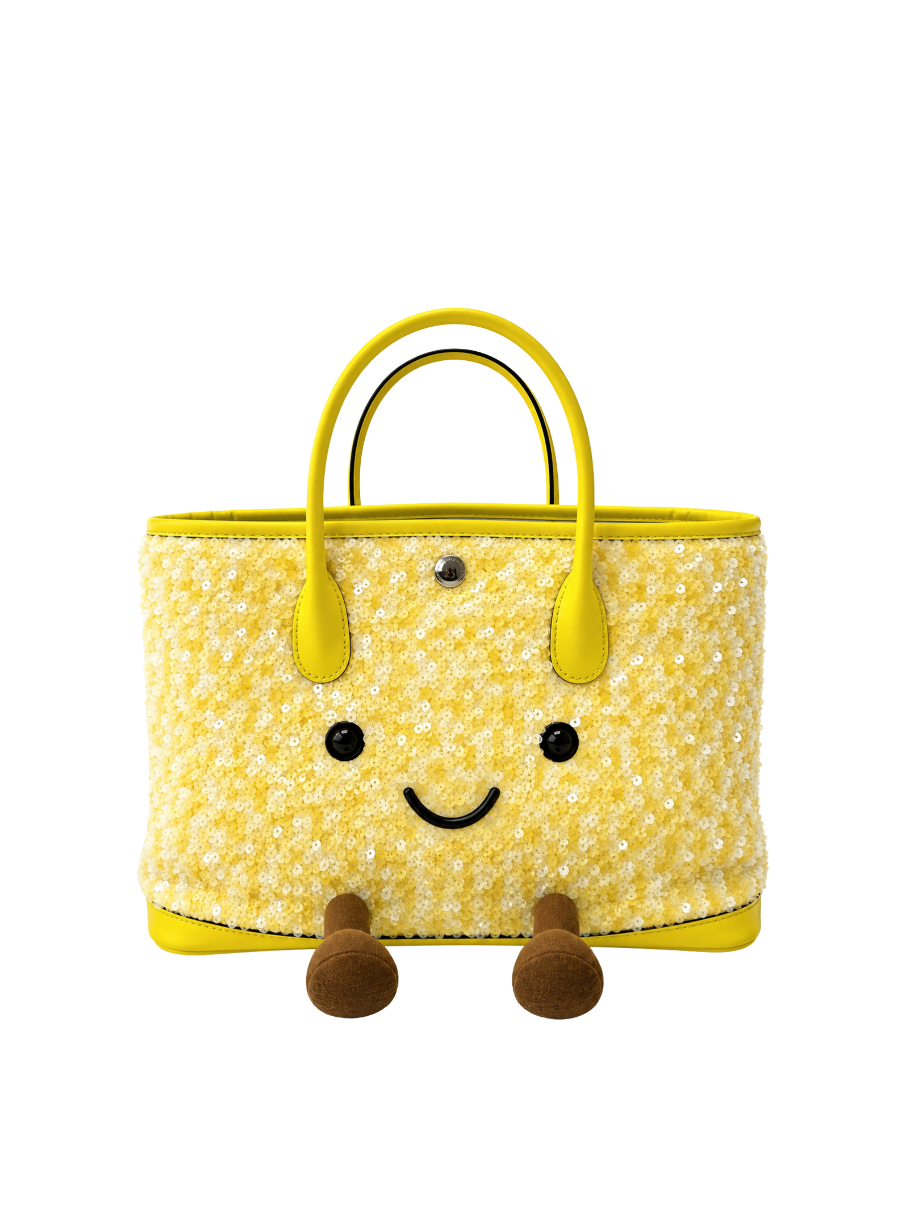 Jellykin Sequin Leather Trim Tote Bag