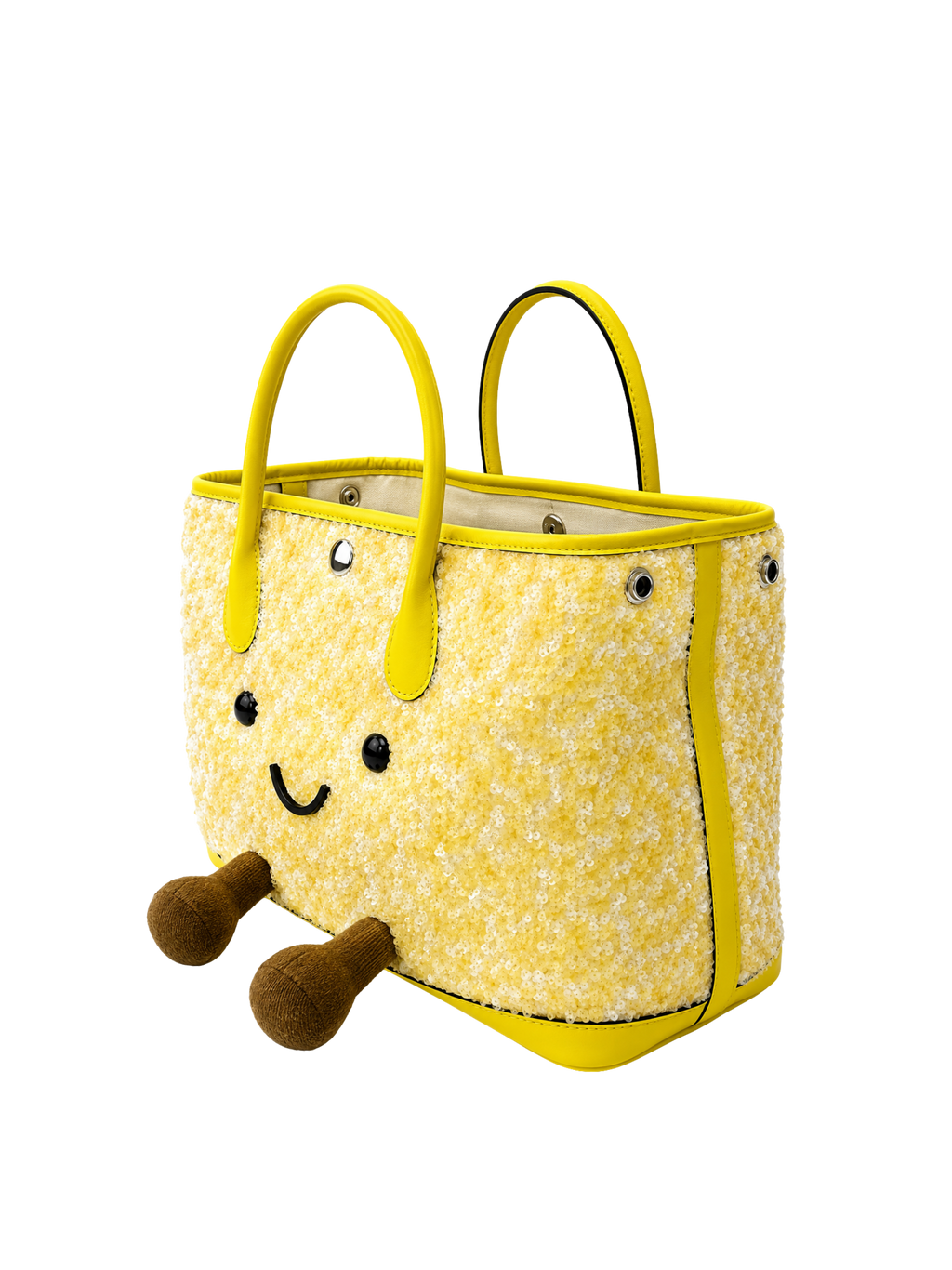 Jellykin Sequin Leather Trim Tote Bag