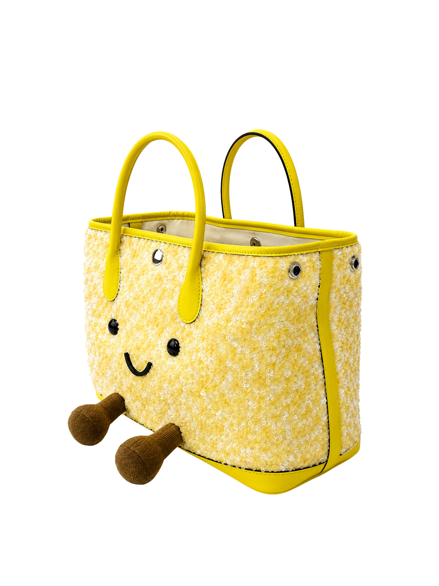 Jellykin Sequin Leather Trim Tote Bag