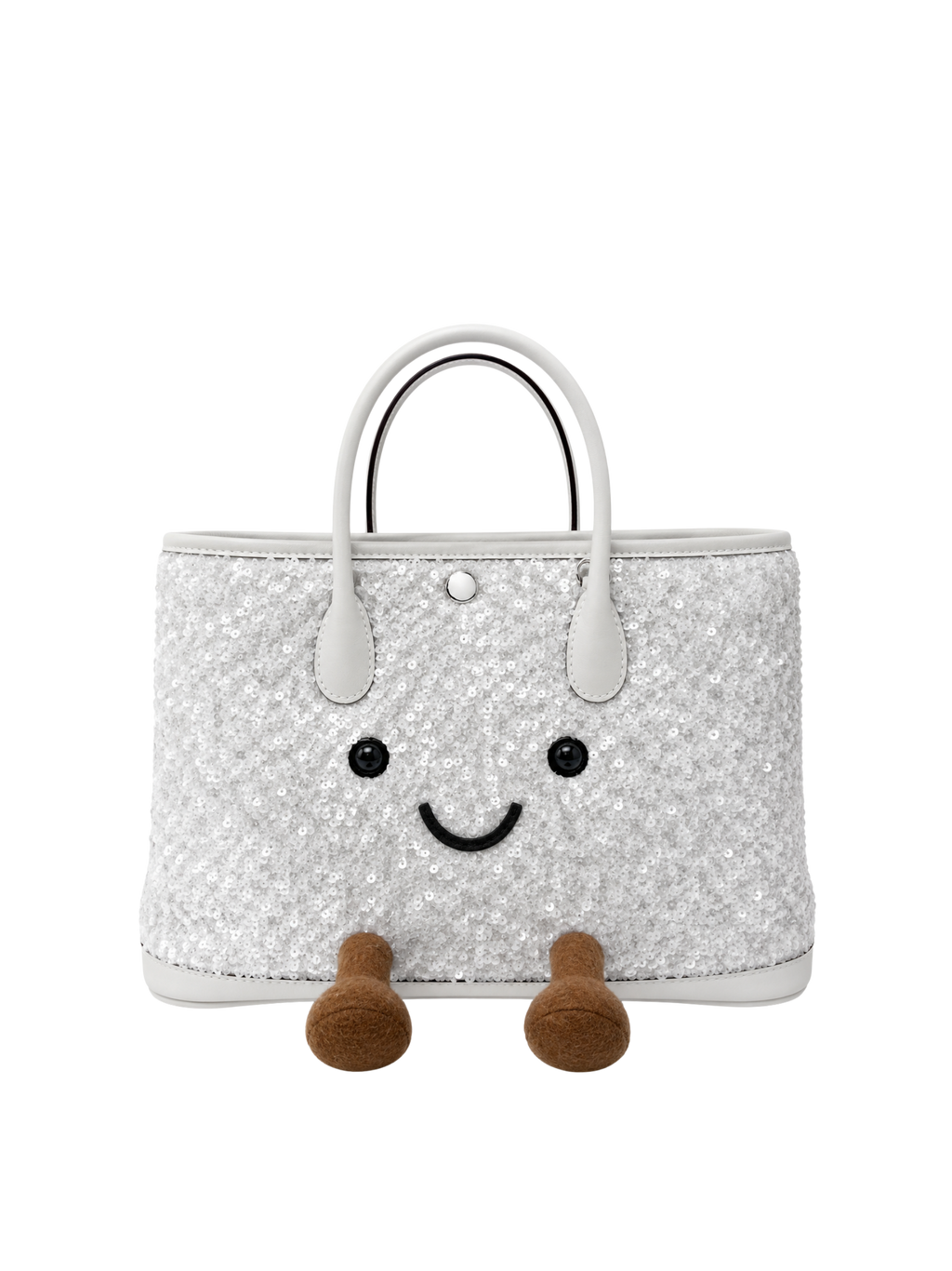 Jellykin Sequin Leather Trim Tote Bag