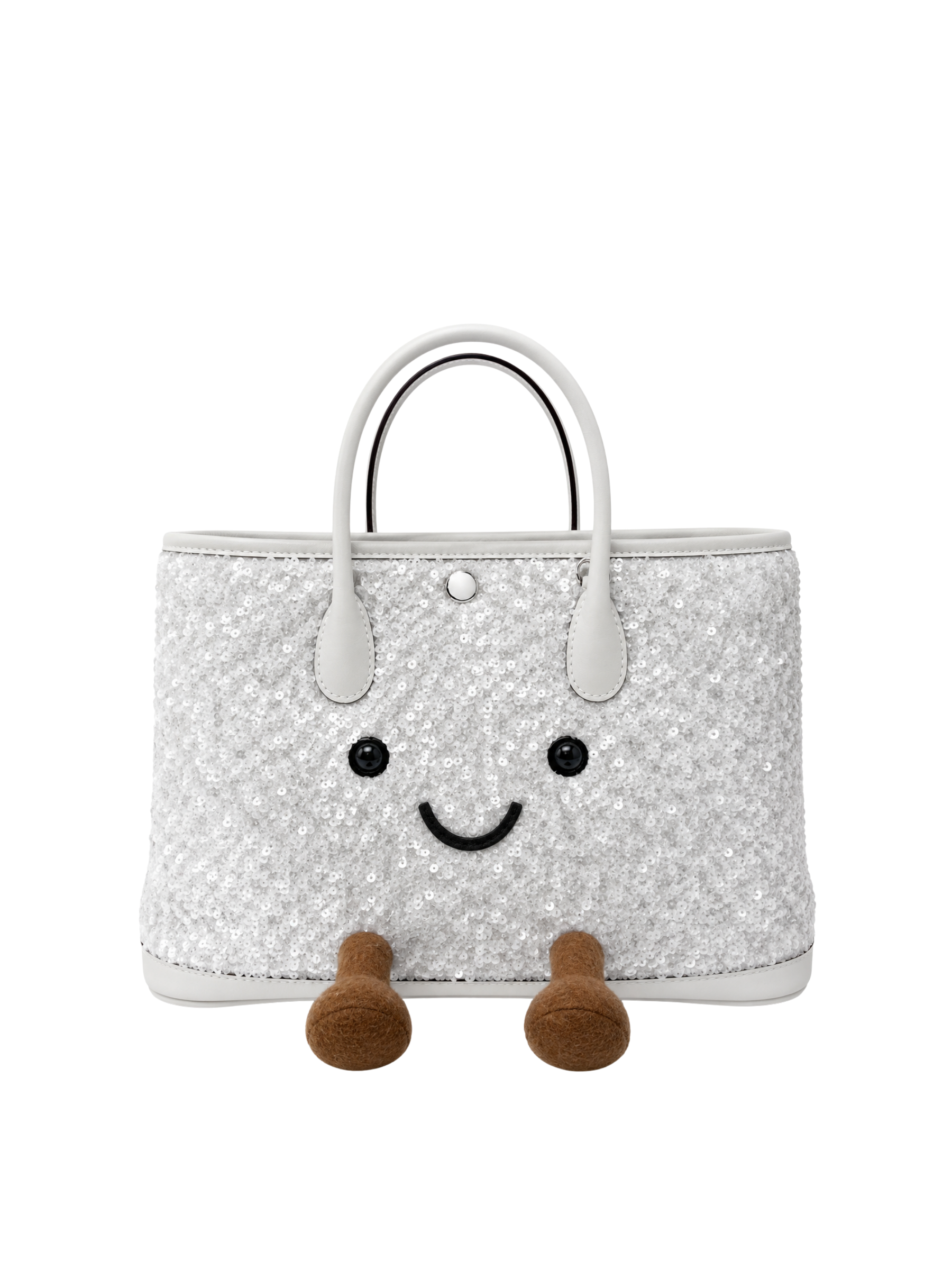 Jellykin Sequin Leather Trim Tote Bag