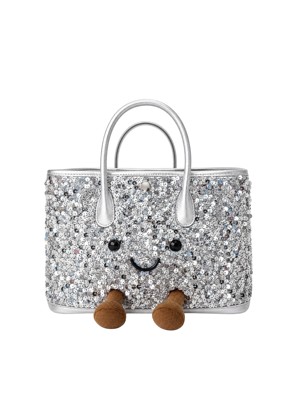 Jellykin Sequin Leather Trim Tote Bag