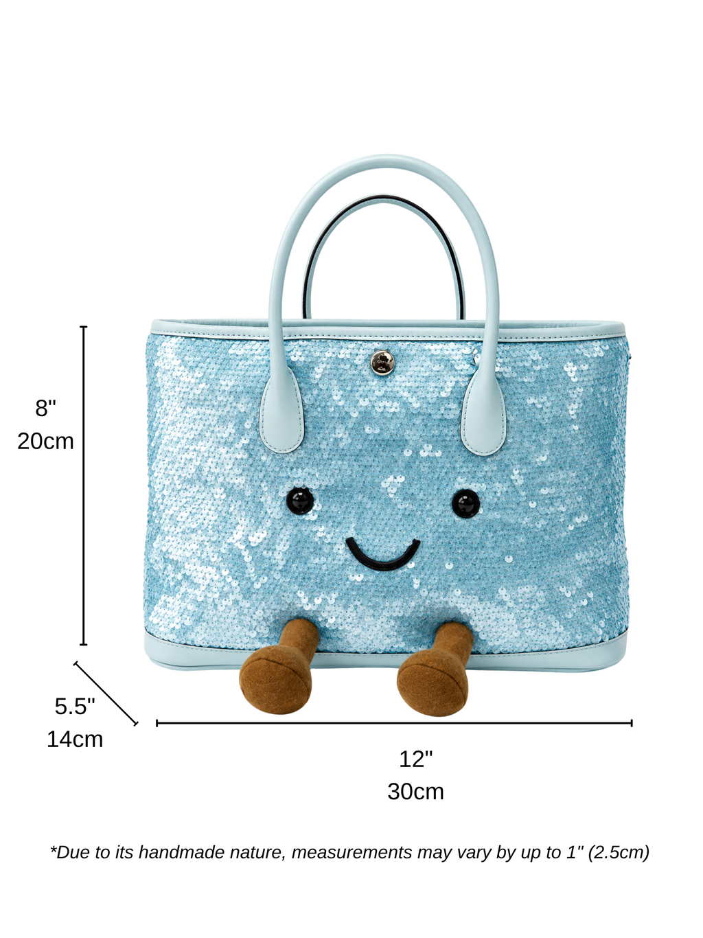 Jellykin Sequin Leather Trim Tote Bag