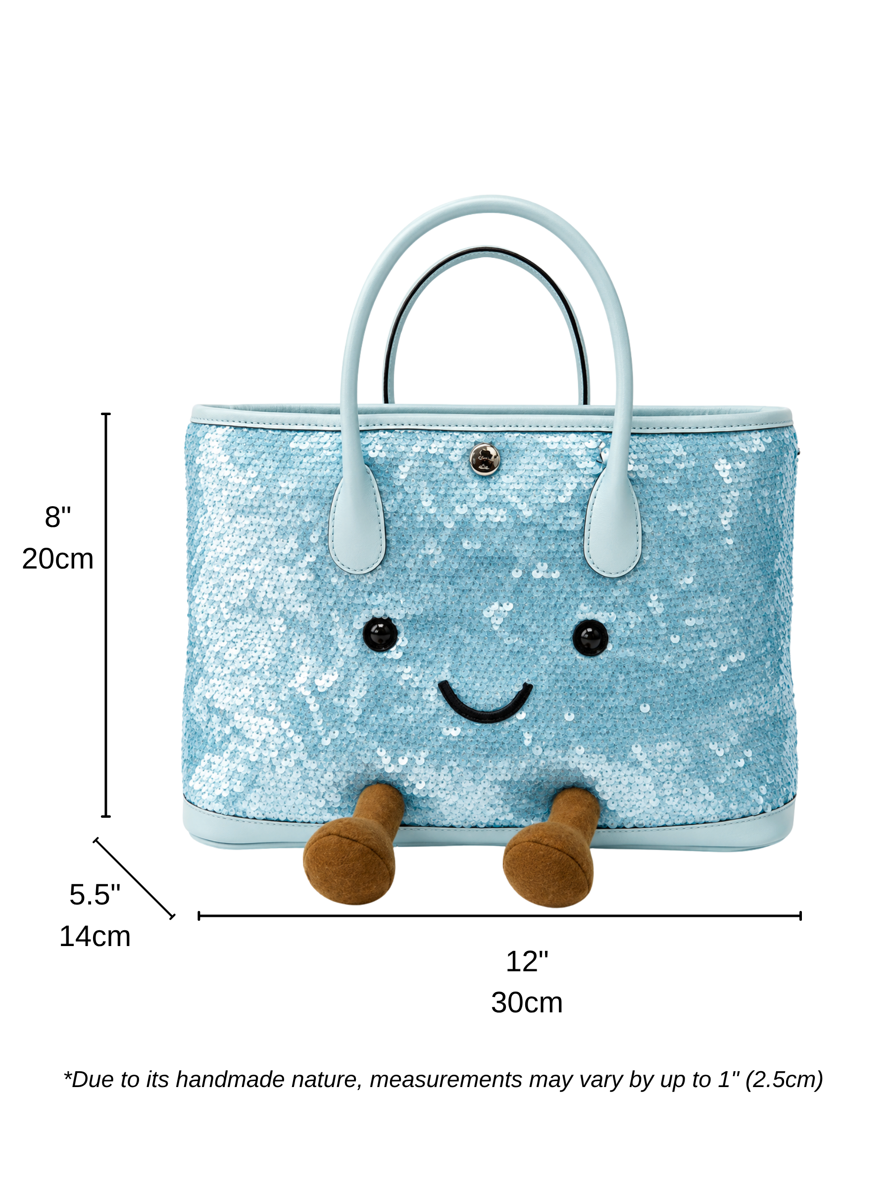 Jellykin Sequin Leather Trim Tote Bag