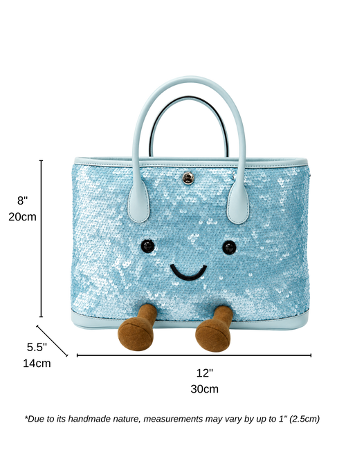 Jellykin Sequin Leather Trim Tote Bag