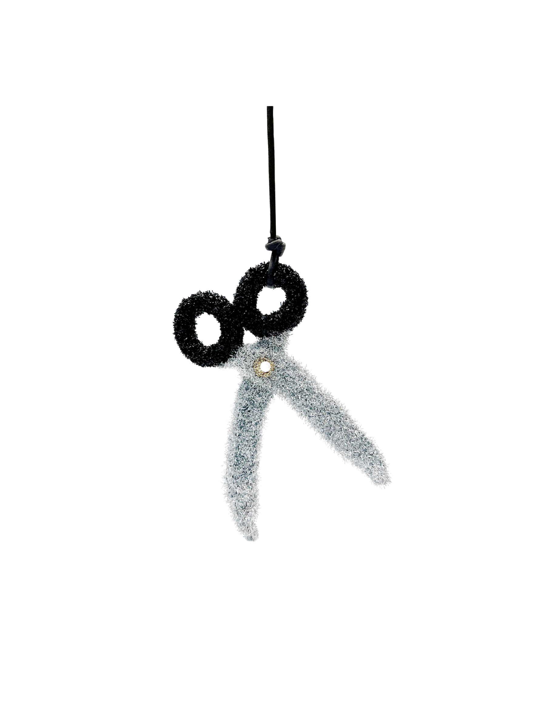 Scissors handmade bag charm, back view