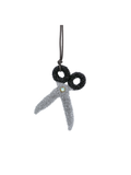 Scissors handmade bag charm, front view