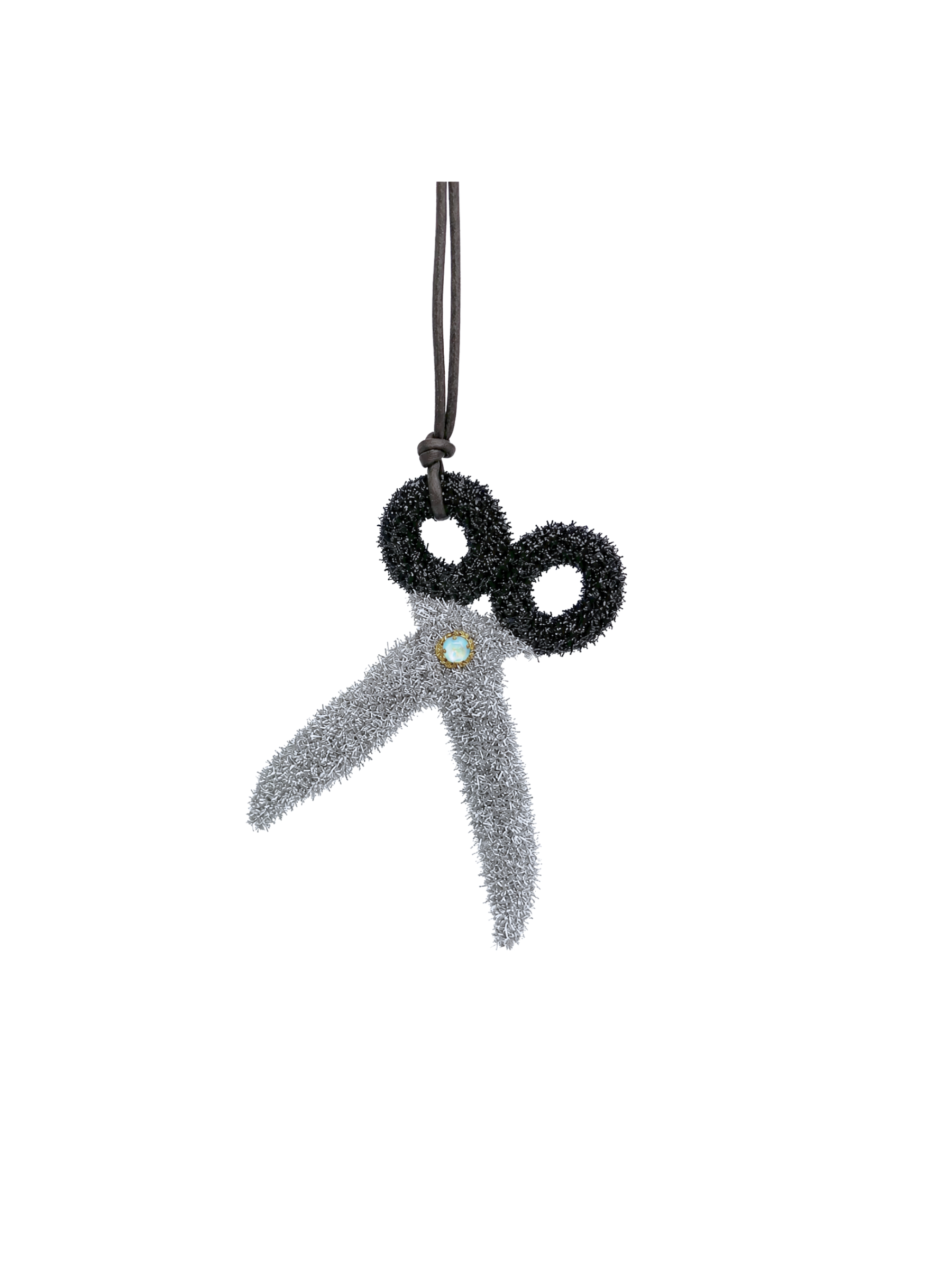 Scissors handmade bag charm, front view