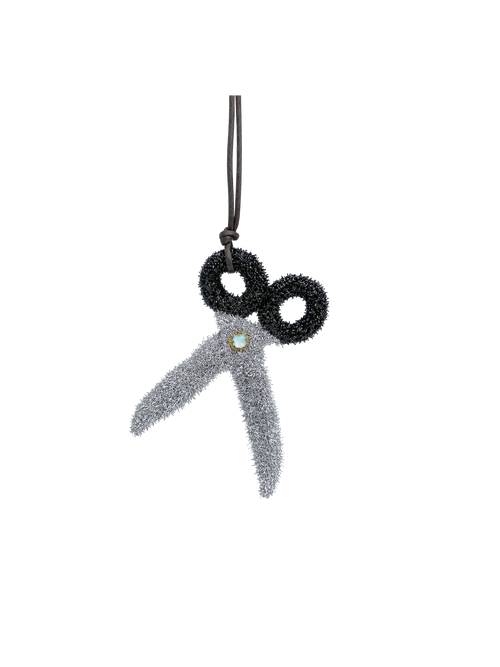 Scissors handmade bag charm, front view